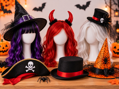Perucas e Chapéus de Halloween Perucas e Chapéus de Halloween