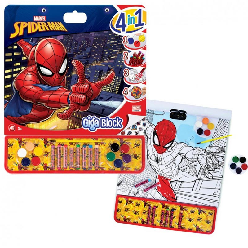 Estojo de pintura Giga block Spiderman 4 em 1