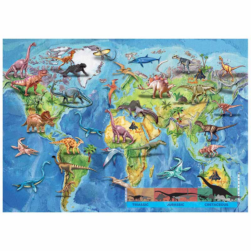 Comprar Educa puzzle 150 mapa-múndi dinossauros de Educa Loja