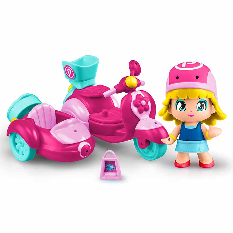 Mini Boneca - Polly Pocket - Polly com Carro de Carnaval - Carro