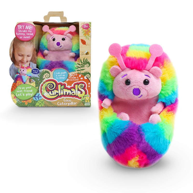 Peluche Curlimals Bugs ouriço Coco Caterpillar
