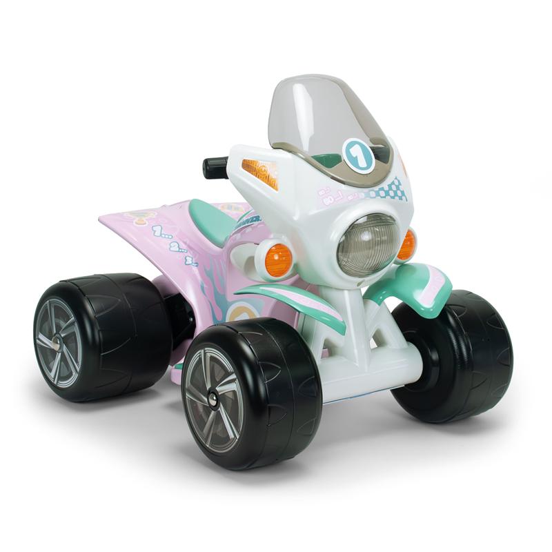 Moto 4 Samurai Street 6V branco e rosa