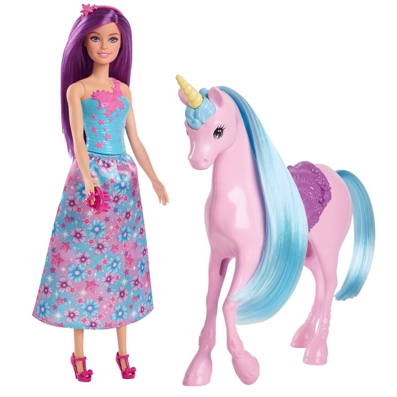 Barbie boneca e o seu unicórnio