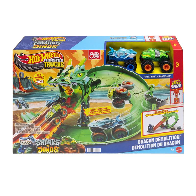 Hot Wheels Monster truckes pista Sharks vs Dinos