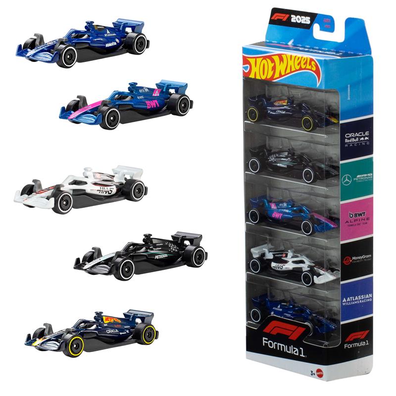 Hot Wheels pack 5 veículos F1