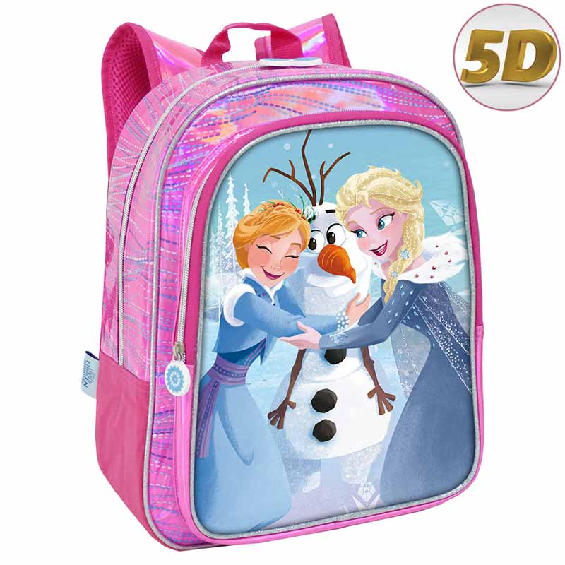 Mochila pré escolar com bolso Frozen 35cm