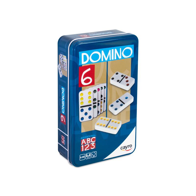 Jogo Dominó cores duplo 6 caixa de viagem