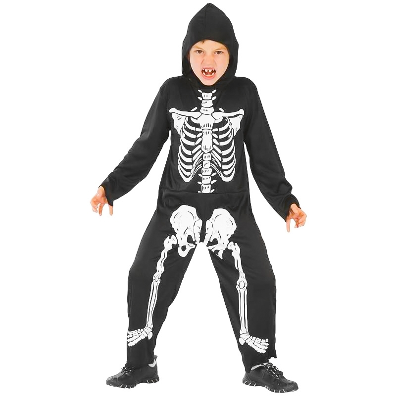 Disfarce de esqueleto com autocolantes para criança: Disfarces
