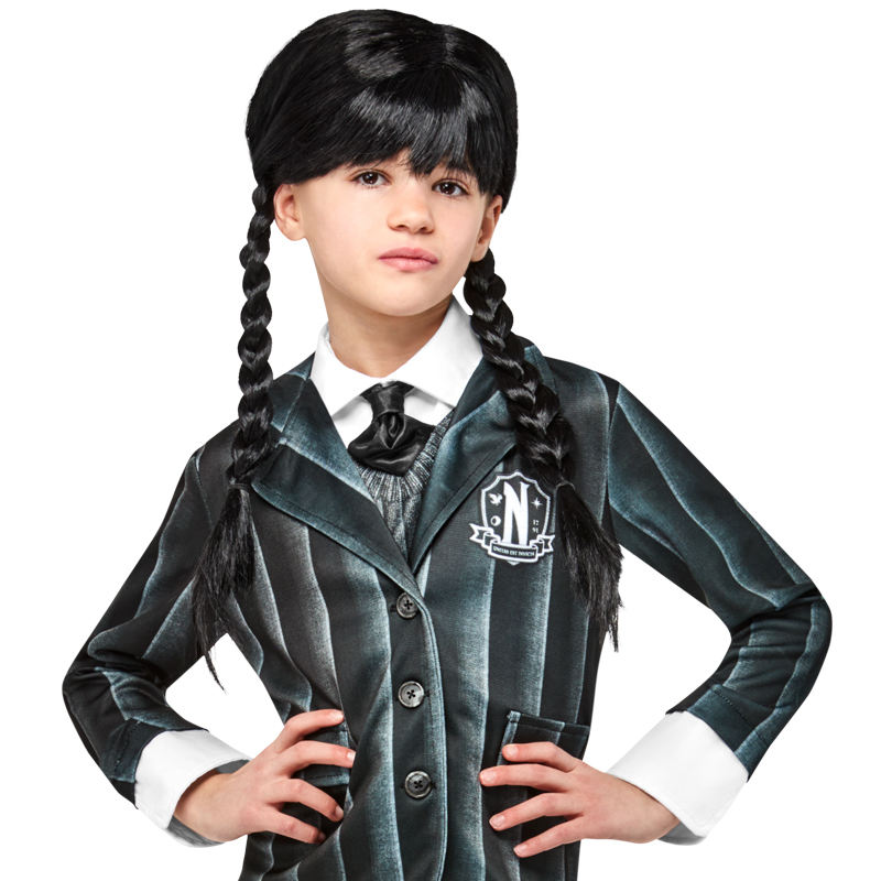 Peruca infantil Wednesday Addams