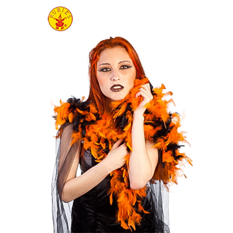 Chachecol Plumas Halloween Laranja e preto