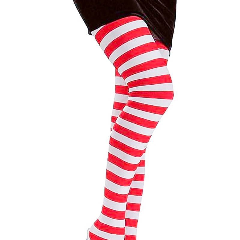 Meias Riscas Branco/Vermelho Infantil Rubies T/L