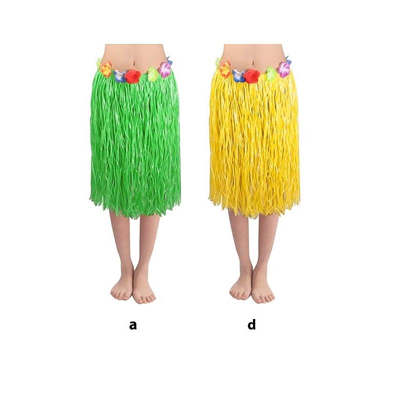 Saia hawaiana larga com flores (80 cm)