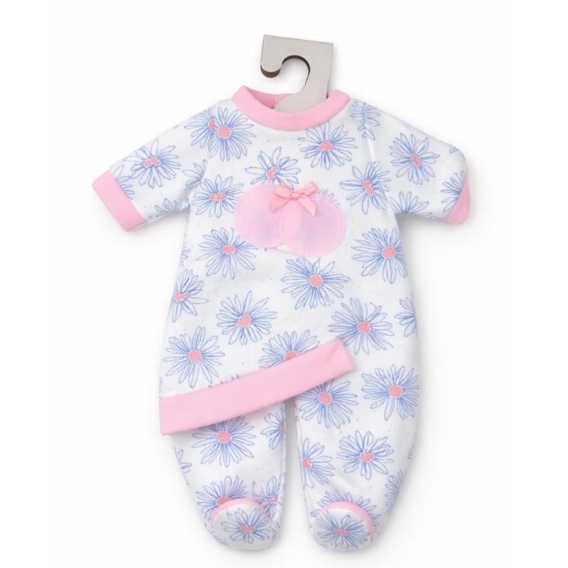 Pijamas bebé em saco 40 cm babygrow flores azuis