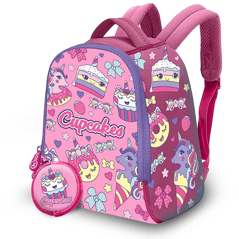 Mochila pré escolar Cupcakes neopreno 25 cm