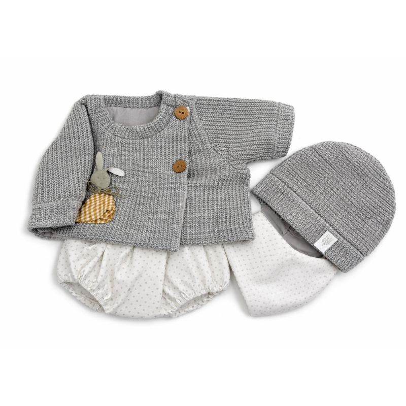 Roupa bebé Elegance conjunto cinzento 45 cm
