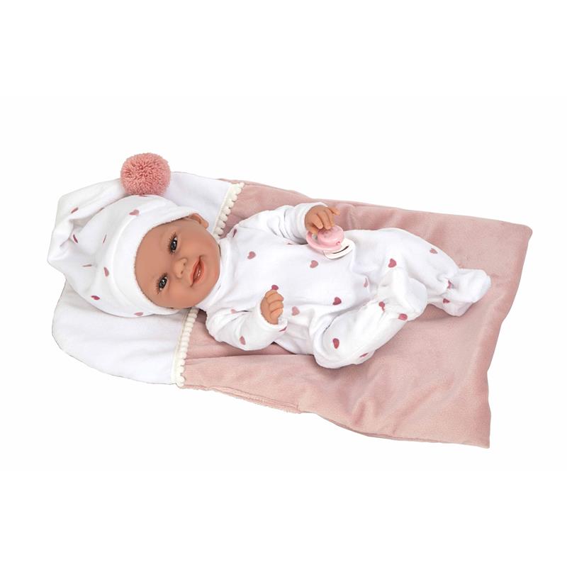 Boneca bebé Elegance Babyto vinyl 33 cm com manta