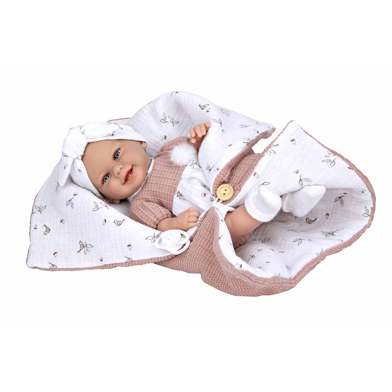 Boneca bebé Elegance Babyto rosa 33 cm saco dormir