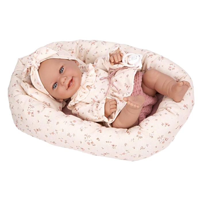 Boneca bebé Elegance Babyto beige 33 cm com alcofa