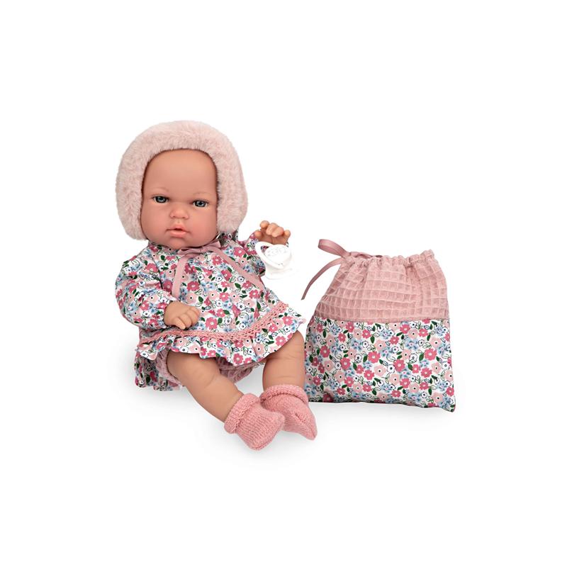 Boneca Bebé Elegance 30 cm Natal vinyl com mala