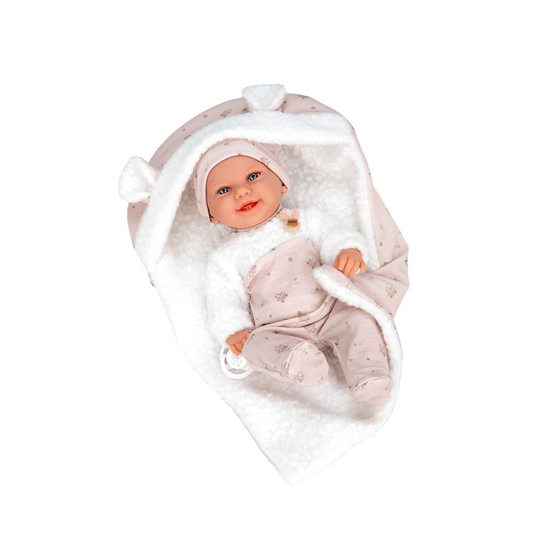 Boneca Bebé Elegance 33 cm Babyto vinil com manta