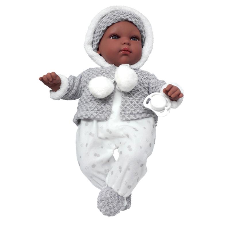 Boneca bebé Elegance Erea 33 cm cinza com choro