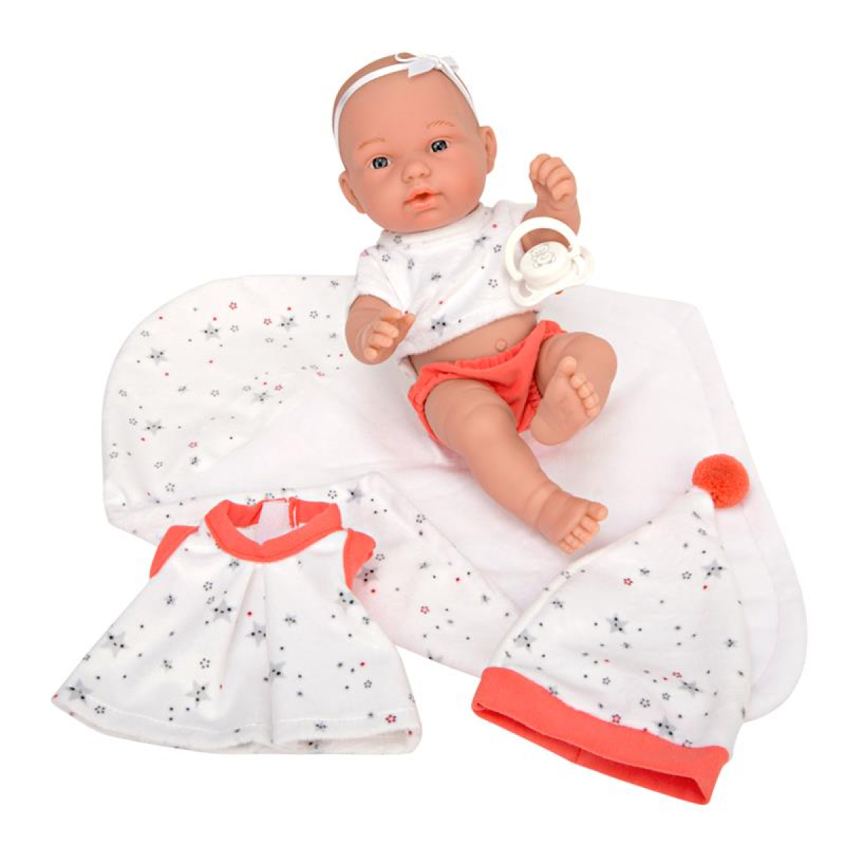 Boneca bebé elegance 26 cm pilines rosa
