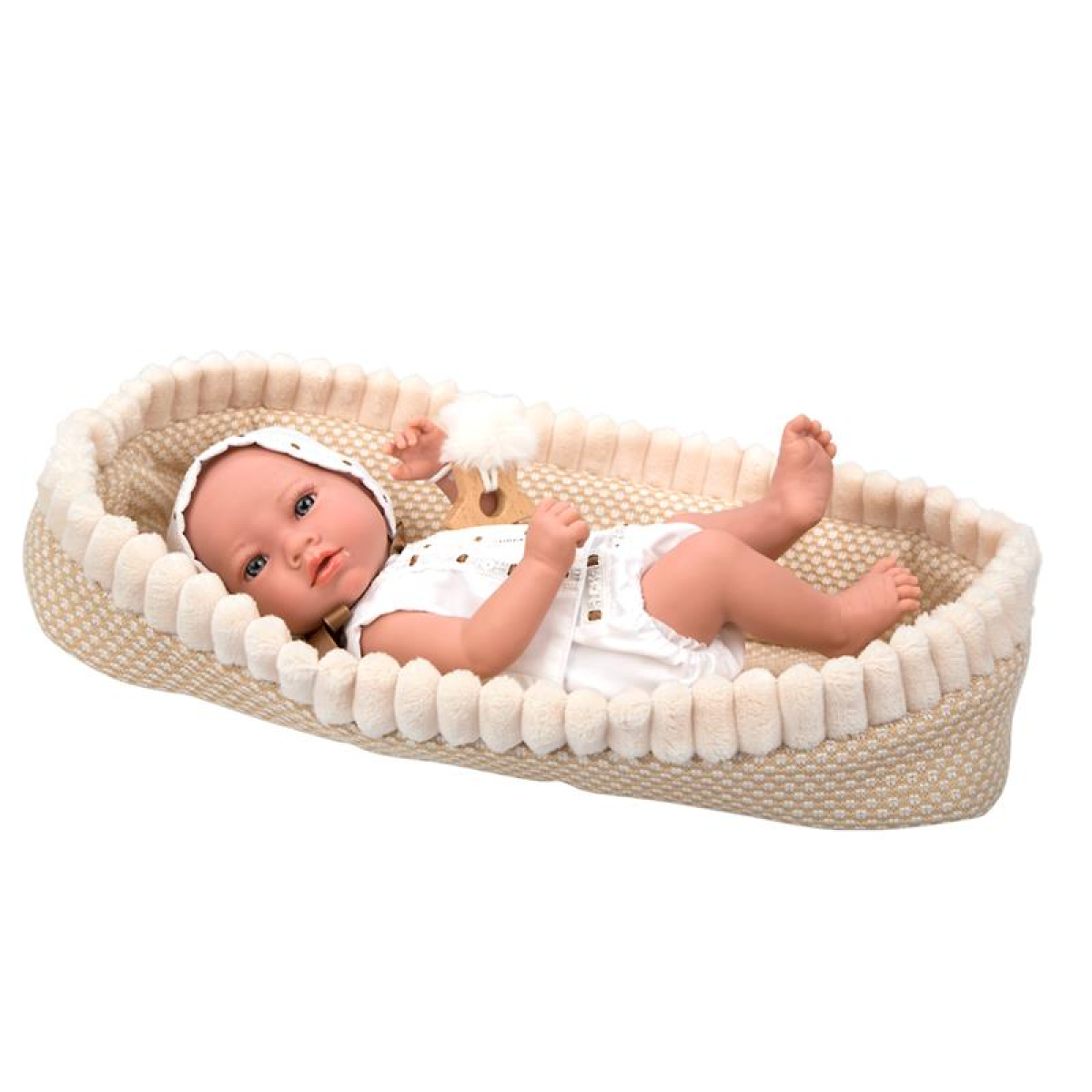 Boneca bebé Elegance 38 cm Aria com alcofa e peso