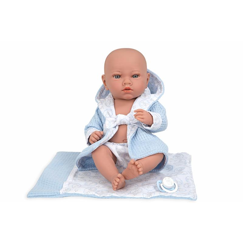 Boneca bebé Elegance Aria 38 cm azul com manta