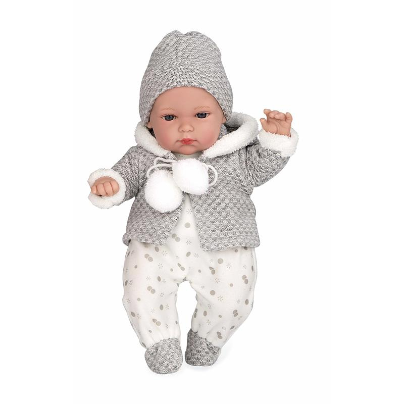 Boneca bebé Elegance Erea 33 cm cinza com choro