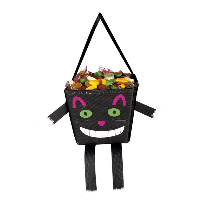 Cesto porta doces gato preto doçura ou travessura