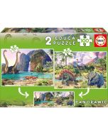 Educa puzzle 2x100 dino world