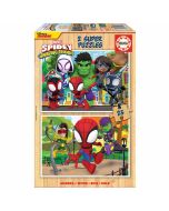 Educa puzzle madeira 2x25 Spidey and his friends