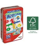 Jogo de Tabuleiro Ludo e ganso caixa de metal 20cm