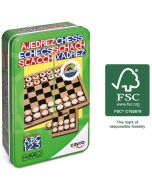 Xadrez em caixa de metal 20x20 cm