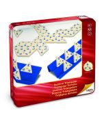 Jogo de Tabuleiro Dominó Triangular caixa de metal
