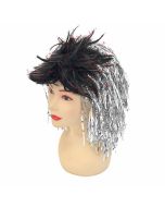 Peruca de Fibra optica c/adornos prateados