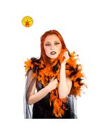 Chachecol  Plumas Halloween Laranja e preto