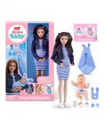 My Mini Baby Boneca Mamã Morena e Bebé Surpresa