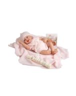 Bebé Reborn 40 cm Arias rosa com manta