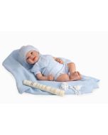 Bebé Reborn 40 cm Arias azul com manta