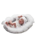 Bebé Reborn Noel 40 cm com alcofa e  peluche