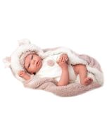 Bebé Reborn Anna 40cm com manta e peluche