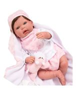 Bebé Reborn Aina 45 cm manta e peluche