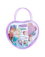 Mala coração Frozen com acessórios de cabelo