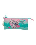 Estojo triplo Angel & Stitch
