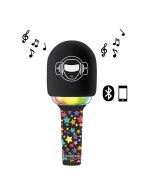 Microfone karaoke Bluetooth sem fíos com luz e som