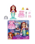 Princesas Disney Ariel 15 cm vestido e acessórios