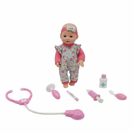 Boneca bebé de 30cm com conjunto médico