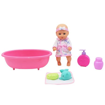 Boneca bebé com banheira