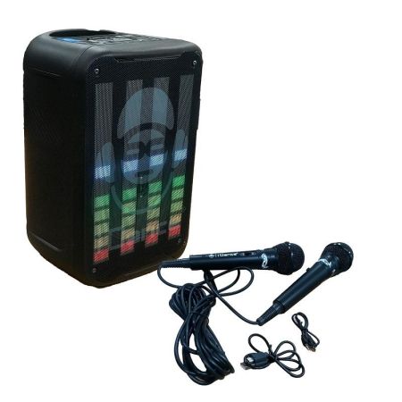 Karaoke Duo Groove Fun Neon com 2 microfones